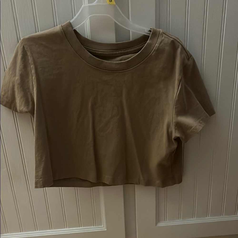 Casual Khaki Crop Top